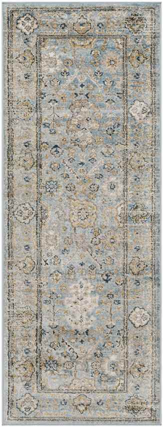 Corine Traditional Ice Blue Area Rug