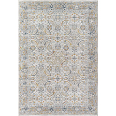 Stepfon Traditional Off-White/Amber Area Rug