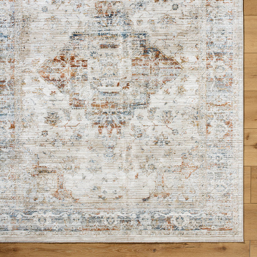 Madai Traditional Cream/Burnt Orange Area Rug