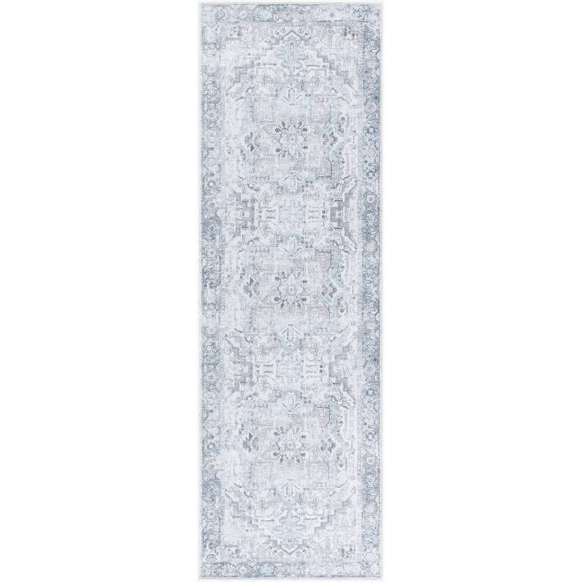 Tamea Traditional Metallic - Silver Area Rug