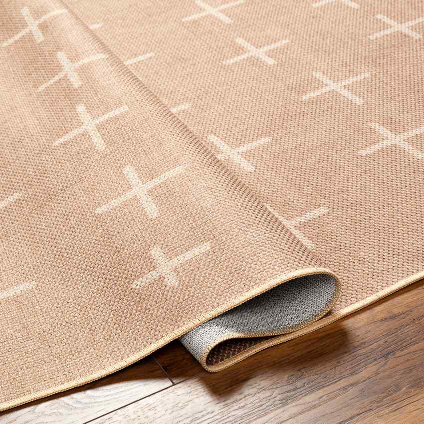 Kandus Cottage Tan/Beige Washable Area Rug