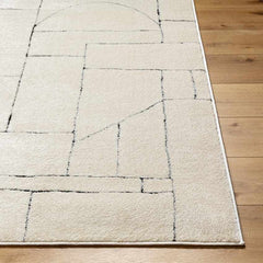 Sheritta Modern Ivory/Black Area Rug