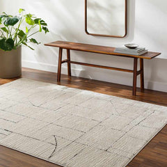 Sheritta Modern Ivory/Black Area Rug