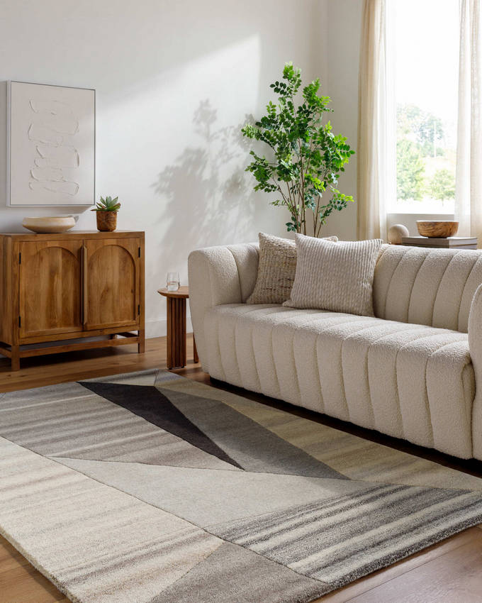 Lollum Modern Metallic - Silver Area Rug