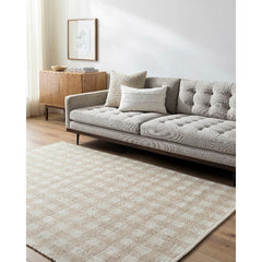 Jamaris Solid and Border Warm Grey Area Rug