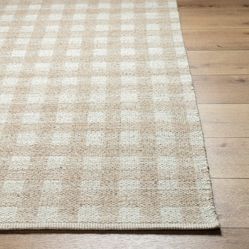 Jamaris Solid and Border Warm Grey Area Rug