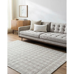 Jamaris Solid and Border Medium Brown Area Rug