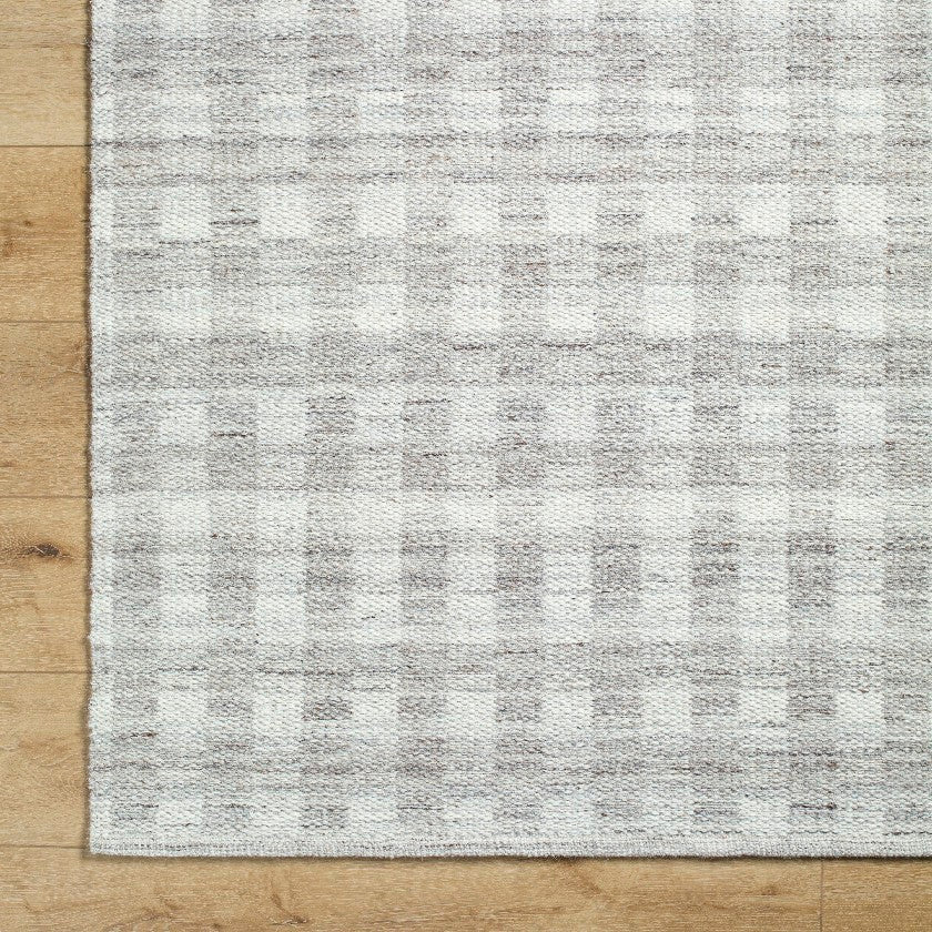 Jamaris Solid and Border Medium Brown Area Rug