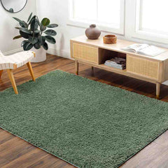 Charon Shag Dark Green Area Rug