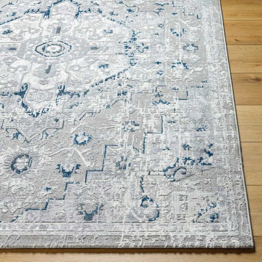 Shawnte Traditional Dark Blue Area Rug
