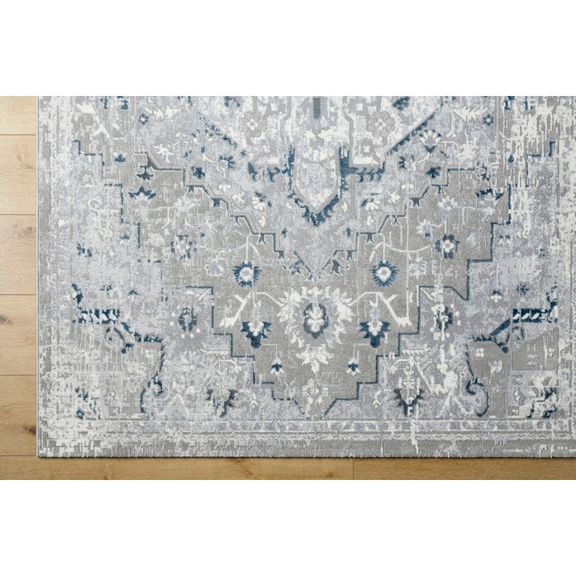 Shawnte Traditional Dark Blue Area Rug