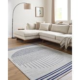 Neerbosch Modern Light Gray/Dark Blue Area Rug