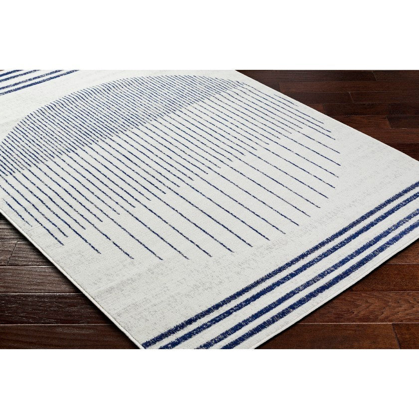 Neerbosch Modern Light Gray/Dark Blue Area Rug