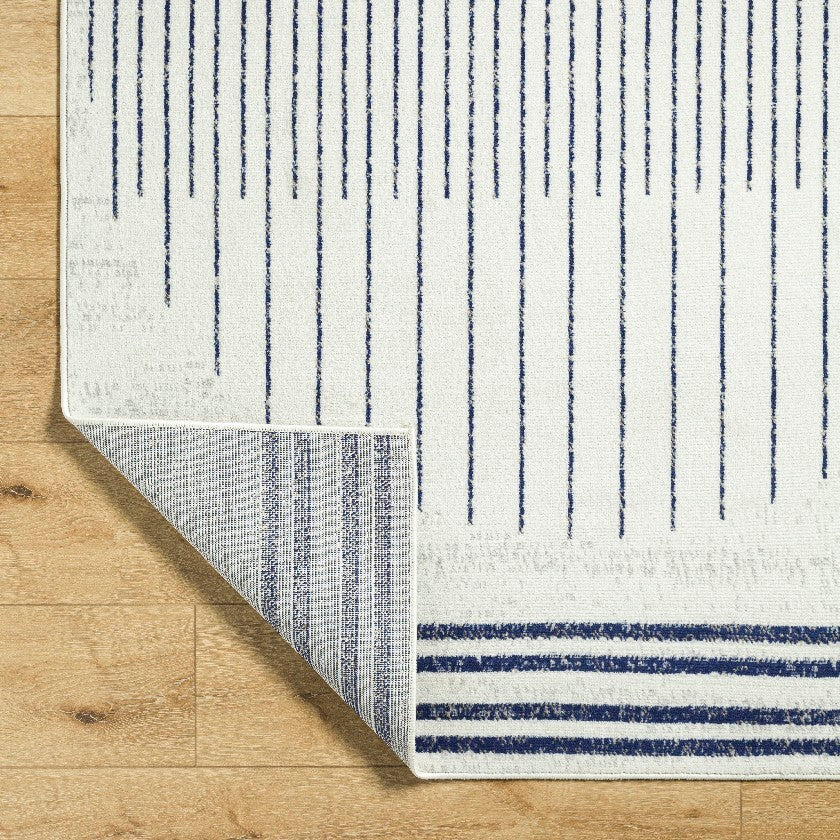 Neerbosch Modern Light Gray/Dark Blue Area Rug