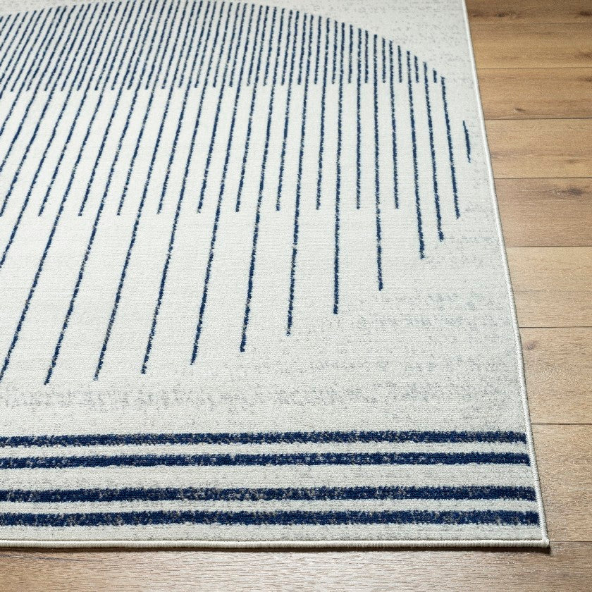 Neerbosch Modern Light Gray/Dark Blue Area Rug