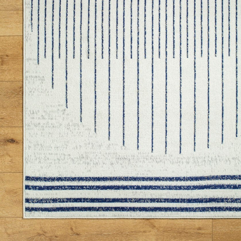 Neerbosch Modern Light Gray/Dark Blue Area Rug