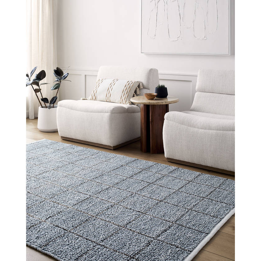 Arsenio Modern Slate Blue Area Rug