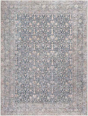 Sherree Traditional Denim Washable Area Rug