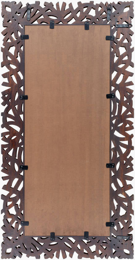 Jaclyne Traditional Dark Brown Wall Mirror