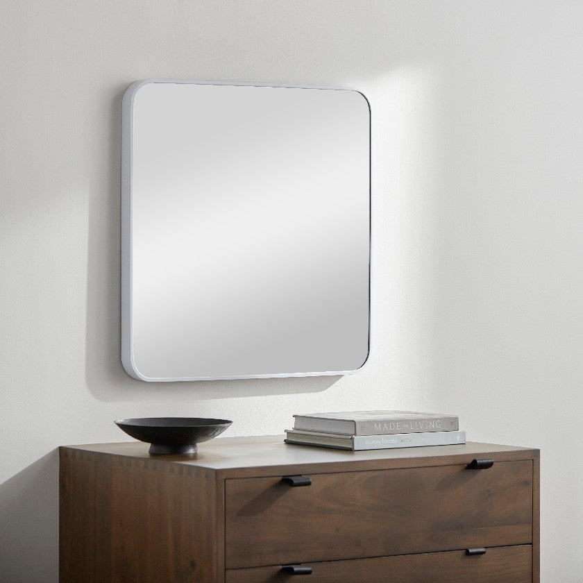 Louvenia Modern White Wall Mirror