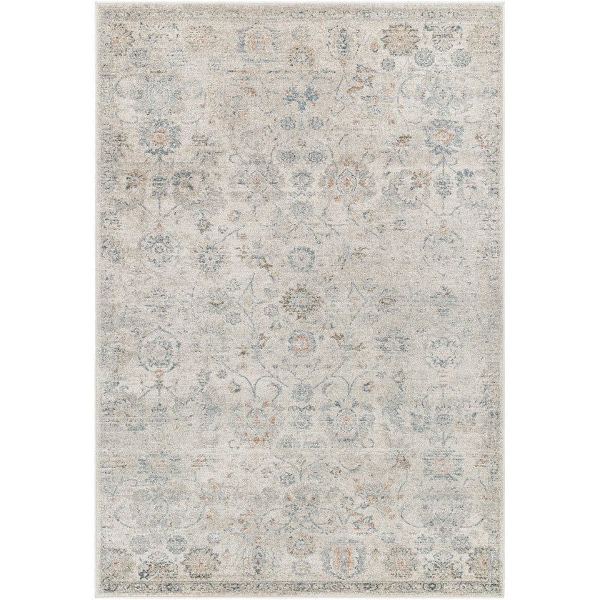 Flint Traditional Medium Gray/Light Beige Area Rug