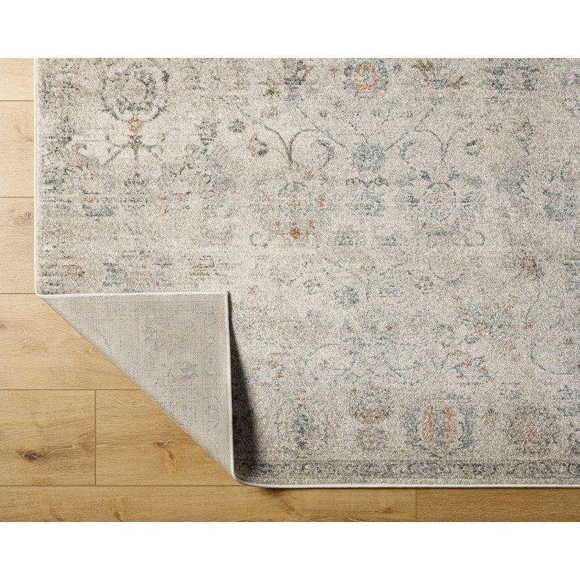 Flint Traditional Medium Gray/Light Beige Area Rug