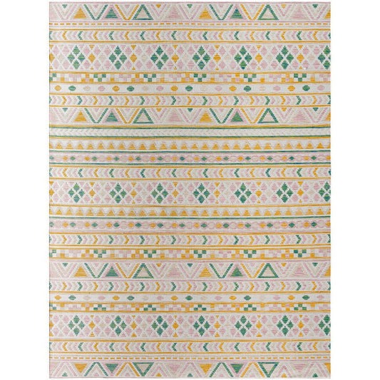 Latroy Coastal Blush/Green Area Rug