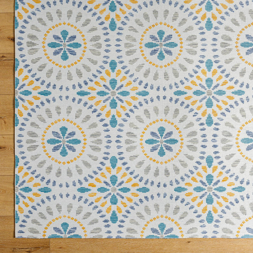 Devorah Coastal Light Gray/Dark Teal Area Rug