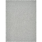 Deniz Solid and Border Light Gray Area Rug
