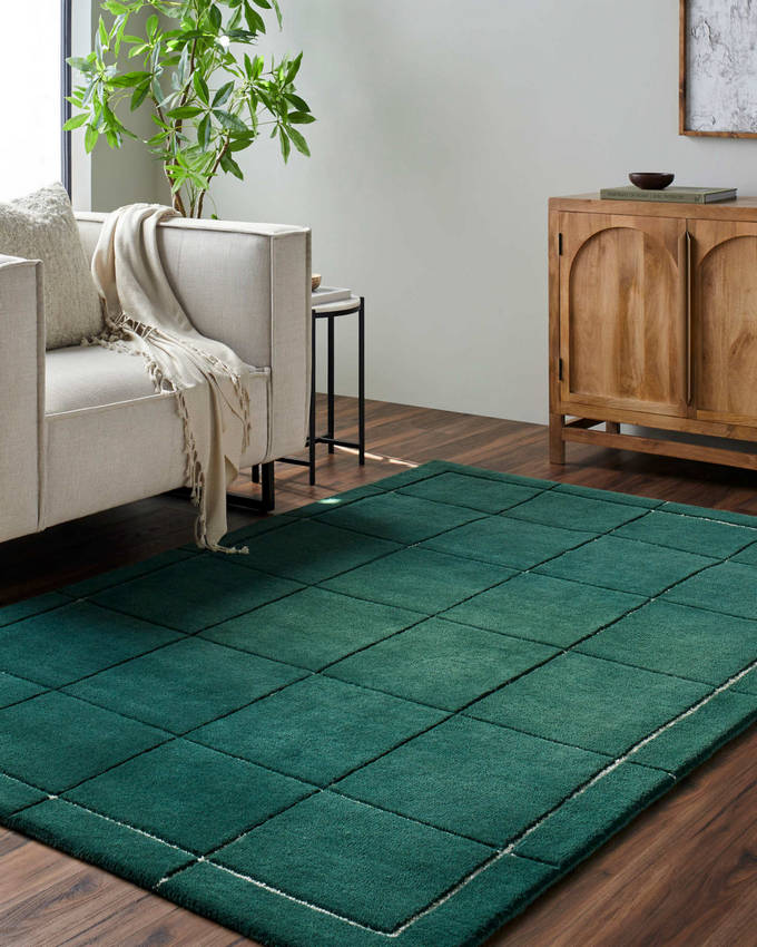 Isai Modern Dark Green Area Rug