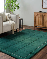 Isai Modern Dark Green Area Rug