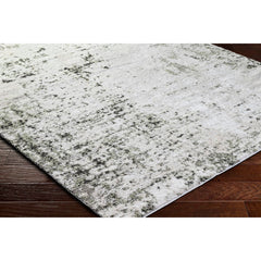 Jeaninne Solid and Border Dark Olive Area Rug