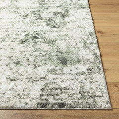 Jeaninne Solid and Border Dark Olive Area Rug