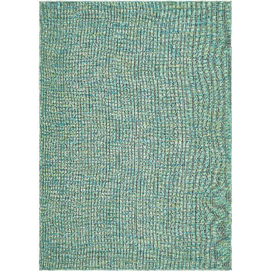Benjaman Bohemian Dark Green Area Rug