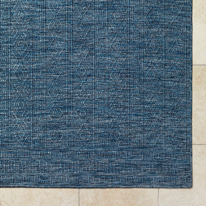 Benjaman Bohemian Dark Blue Area Rug