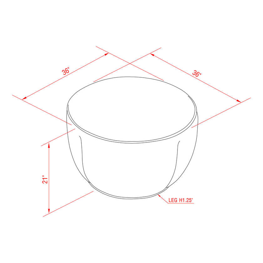 Chanae Light Beige Ottoman