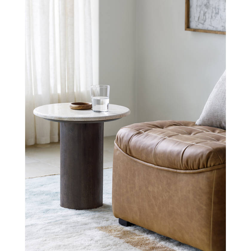 Matther Cream/Dark Brown End Table