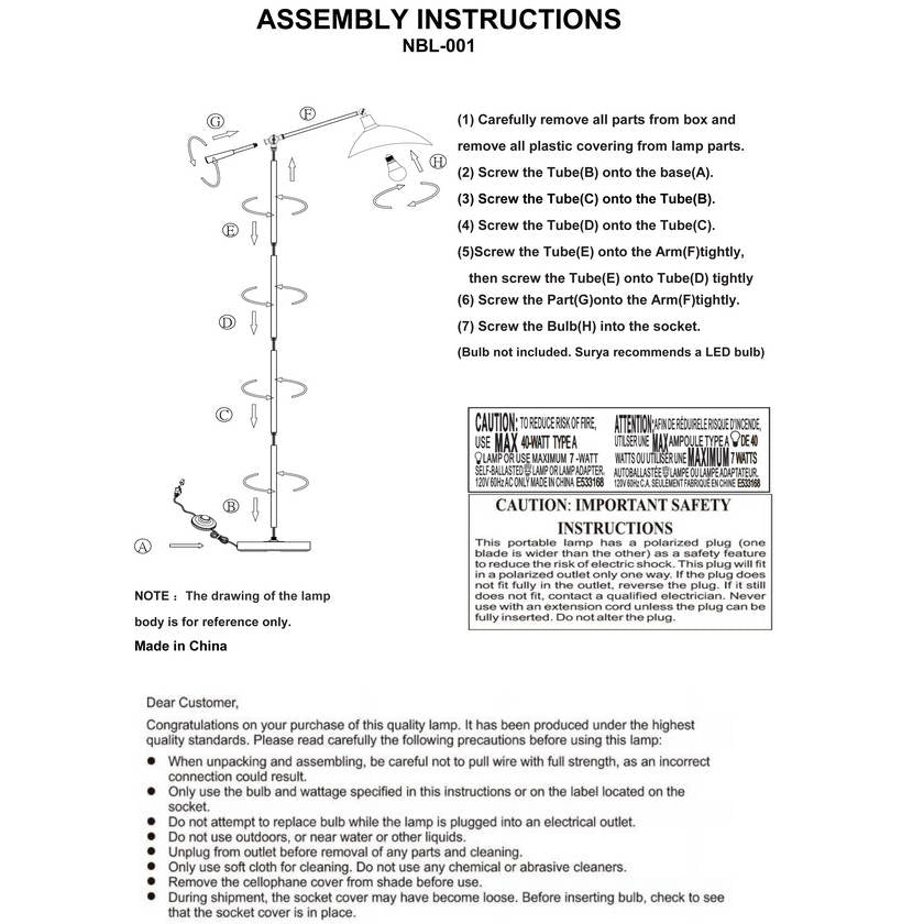 Adeel Cottage Black Floor Lamp
