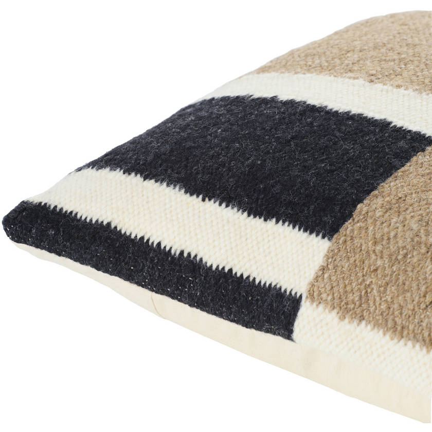 Yasser Jet Black/Khaki Pillow Cover