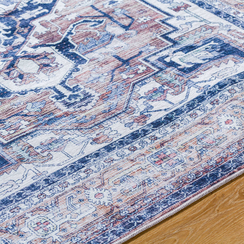 Chelci Traditional Black/Brown Washable Area Rug