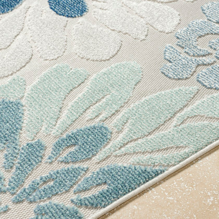 Mohit Coastal Pale Blue Area Rug