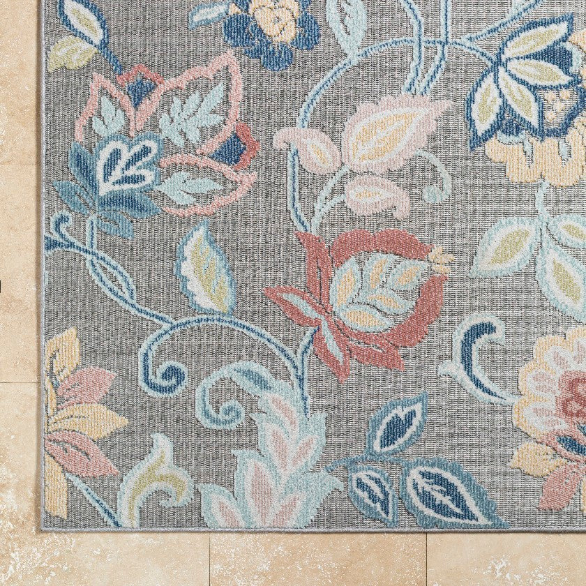 Ottis Coastal Gray/Rust Area Rug