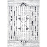 Carmella Modern Ivory/Black Washable Area Rug