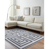 Staley Modern Black Washable Area Rug