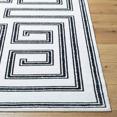 Staley Modern Black Washable Area Rug