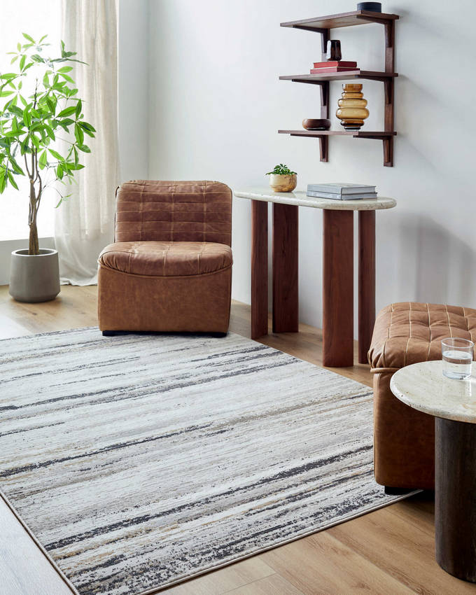 Kennth Rustic Light Gray/Light Brown Area Rug