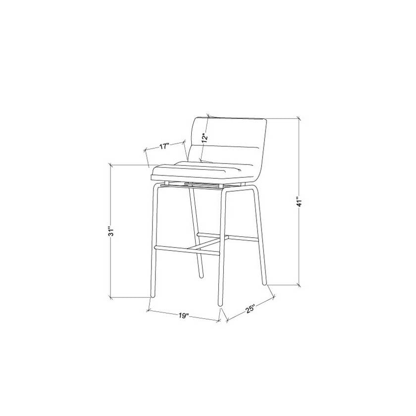 Stepen Black Bar Stool