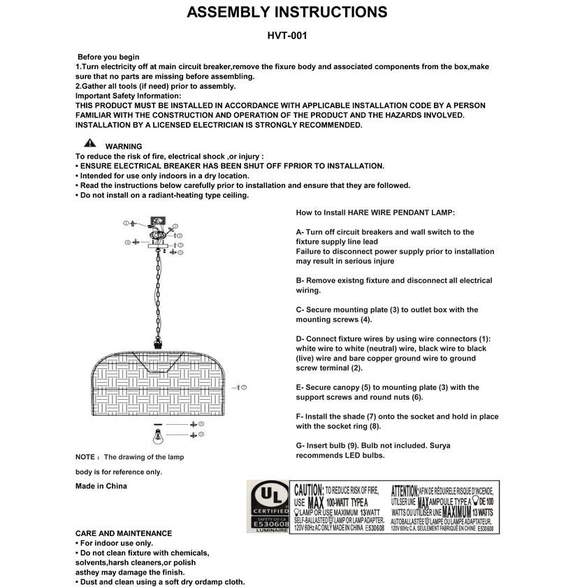 Marquita Rustic Black/Cream Ceiling Lighting