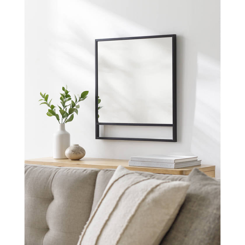 Aldric Rustic Black Wall Mirror