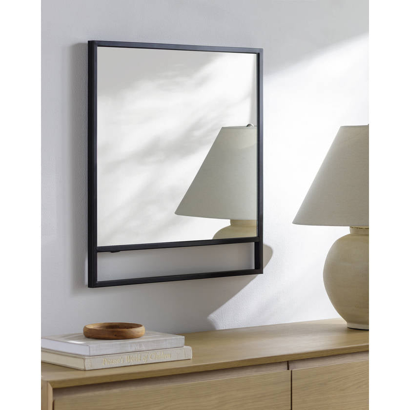 Aldric Rustic Black Wall Mirror